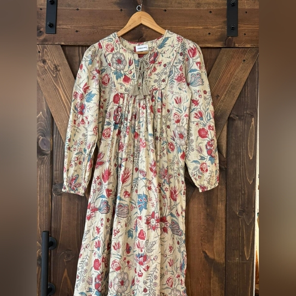 Laurence Bras Bohemian Floral Maxi Dress - Cream and Red - Picture 5 of 12